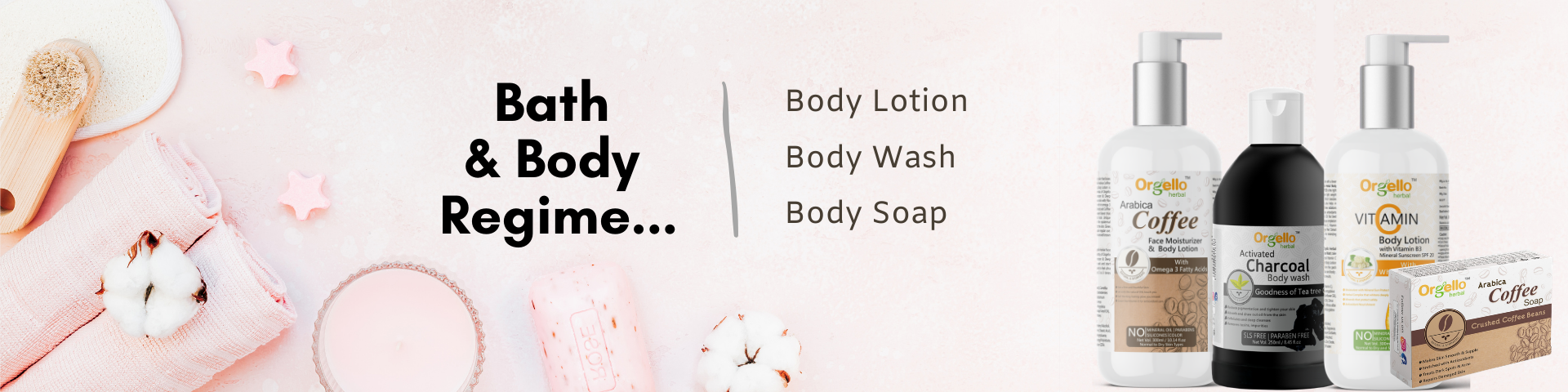 Bath and body product page banner