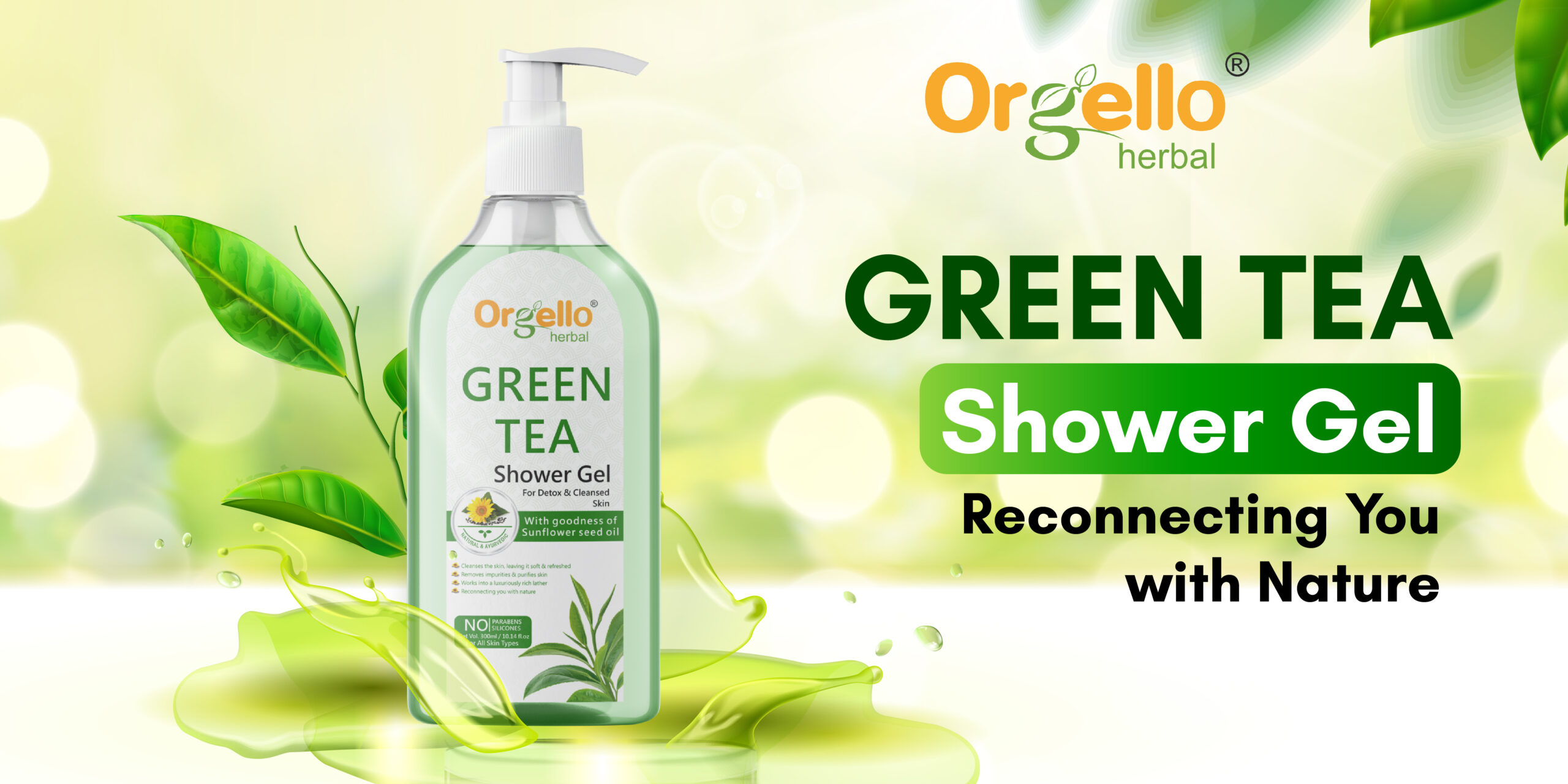 Orgello Green tea Shower Gel1